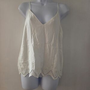 Express Elegant Cream Lace Trim Women’s Top Medium NWT